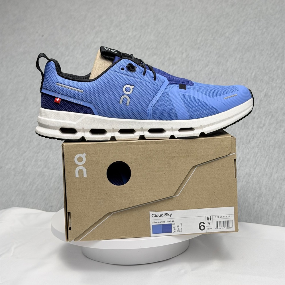 On Cloud Sky Ultramarine Indigo Blue Youth Running Shoes 3YD11441211 Size 6Y